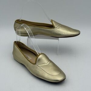 Daniel Green Gold Glamour Shoes Women Sz 7.5M Casual Slipper‎ Loafer Flats House